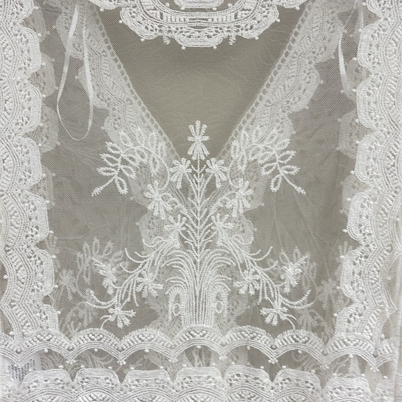 Chris McLaughlin Lace Topper, Lace Cardigan, Off White Size Small NWT - Picture 5 of 11
